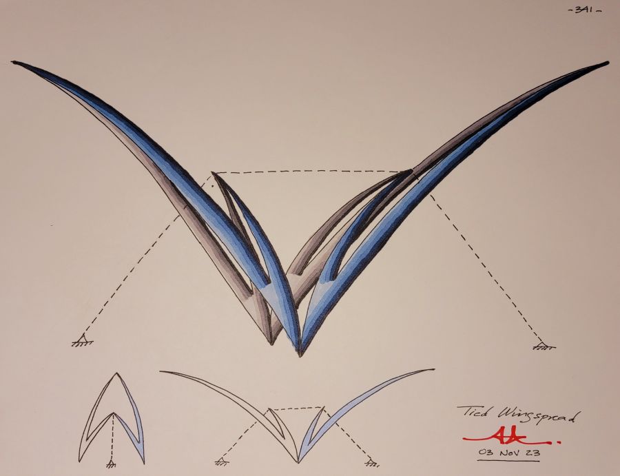 TIED WINGSPREAD