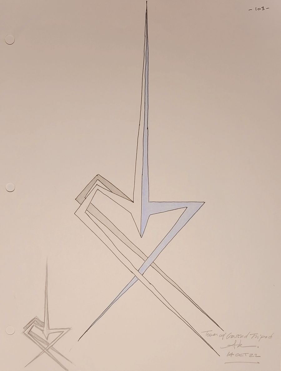 TOWER W/CROSSED TRIPOD
