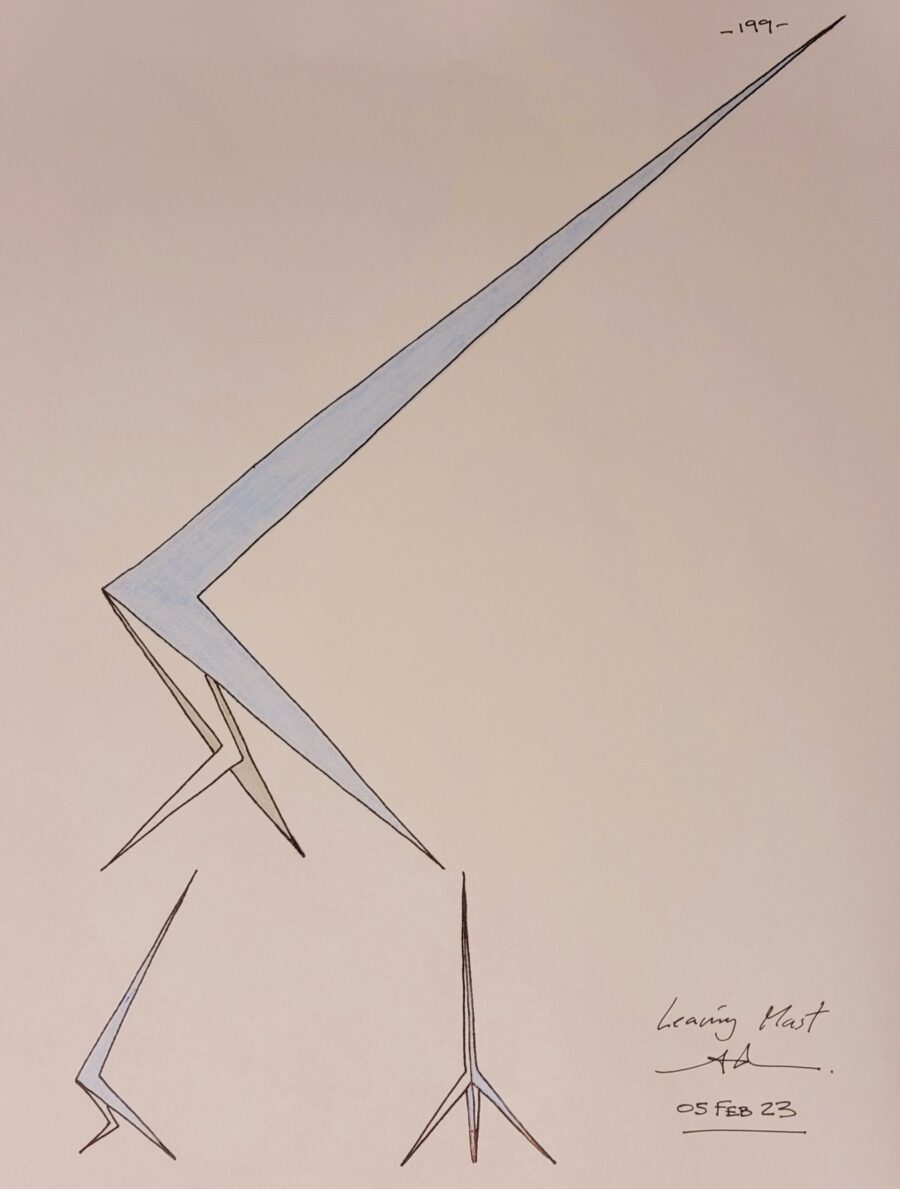 LEANING MAST W/HIDDEN FOOT