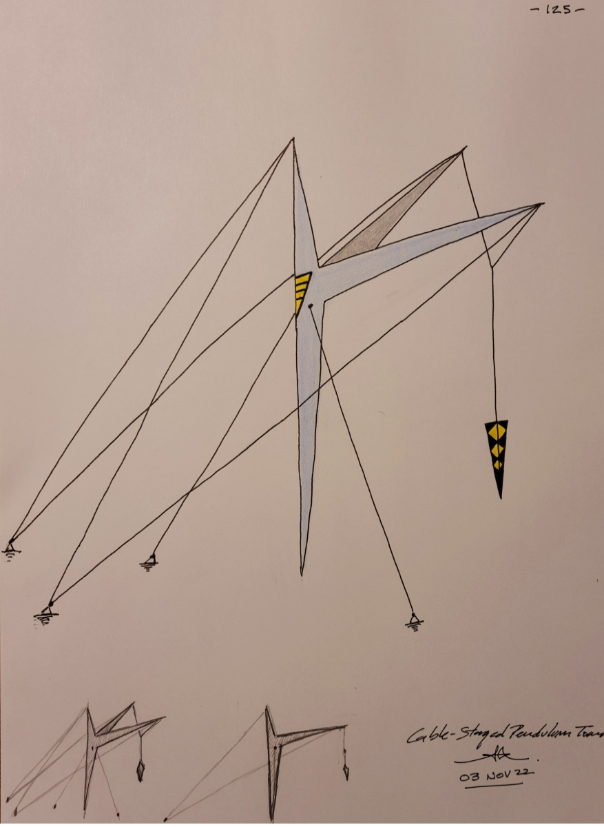 CABLE-STAYED PENDULUM TOWER