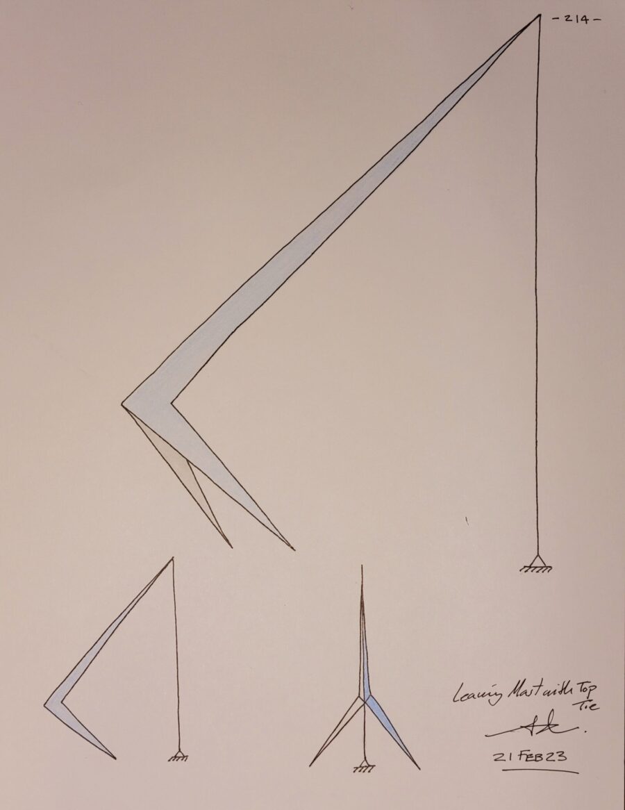 LEANING MAST W/TOP TIE