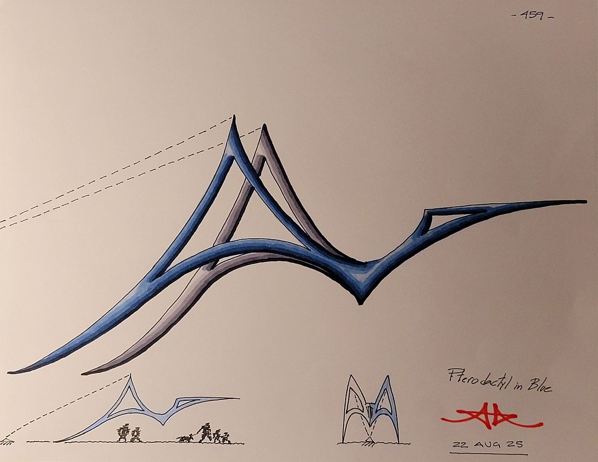 Pterodactyl in Blue